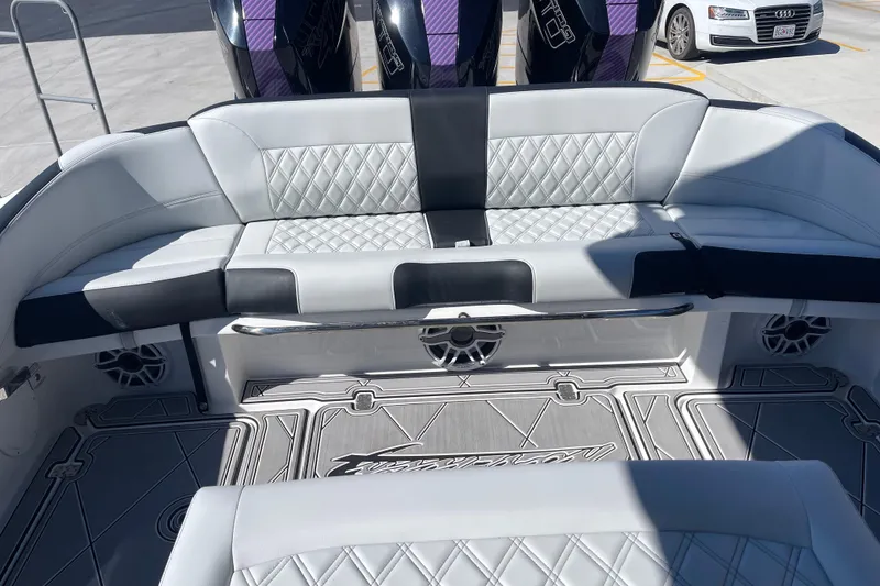 Slide: The Image of 2026 Nor-Tech 340 Sport Center Console with luxurious seating and modern design. - 8