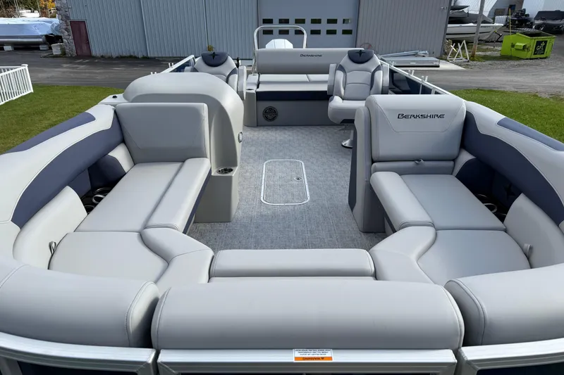 Slide: The Image of 2026 Berkshire 24 UL LE pontoon boat with spacious seating and modern design. - 5