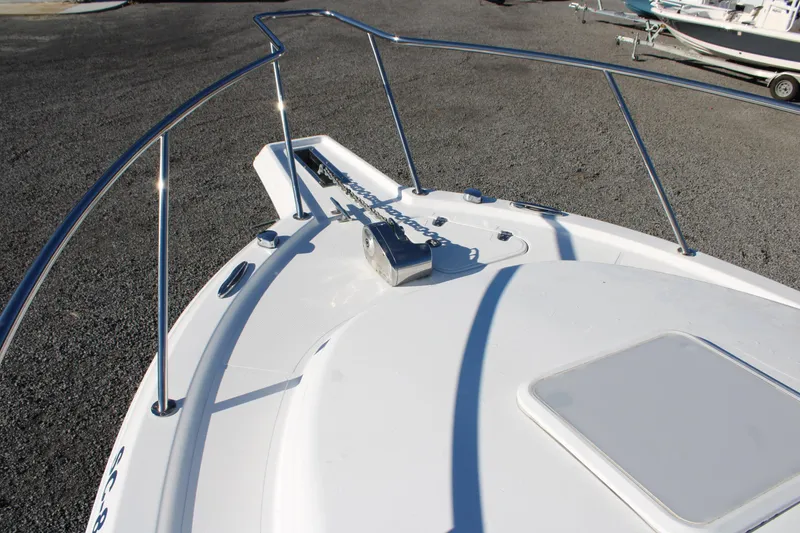 Slide: The Image of Bow view of 2008 Pro-Line 29 Express O/B boat with stainless steel railings. - 32