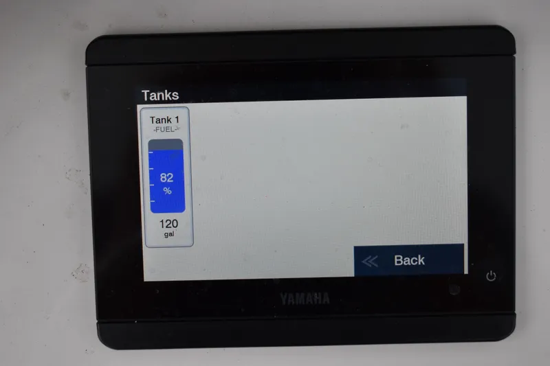 Slide: The Image of Fuel gauge display on 2023 Sea Hunt Ultra 255 SE, showing 82% of 120 gallons. - 30