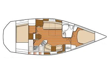 Slide: The Image of Layout of Catalina 375 sailboat, year 2009. - 4