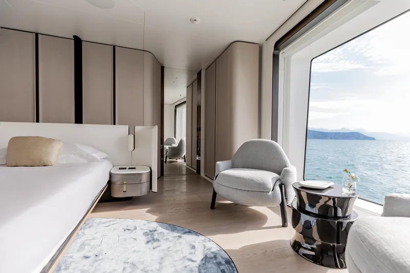 Slide: The Image of Luxurious interior of 2024 Azimut Grande 36M yacht with ocean view. - 27