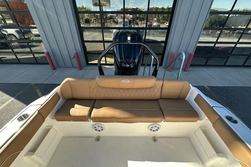 Slide: The Image of 2026 Key West 239 FSR boat with tan seating and modern design. - 6