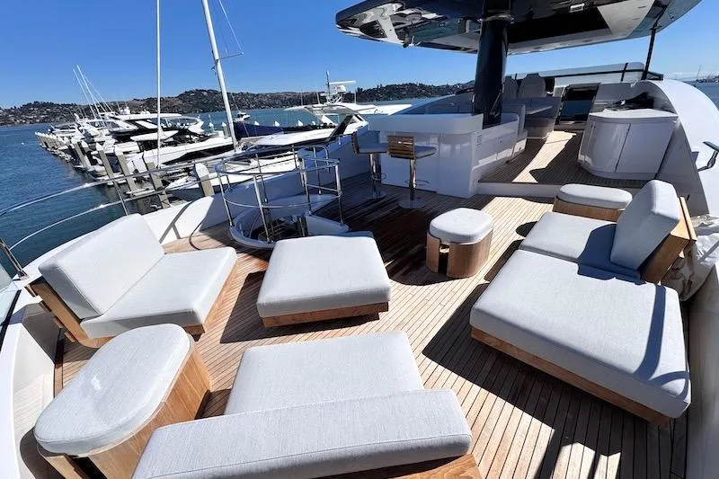 Slide: The Image of Luxurious deck of 2026 Azimut Grande Magellano 25 Metri yacht with elegant seating. - 41