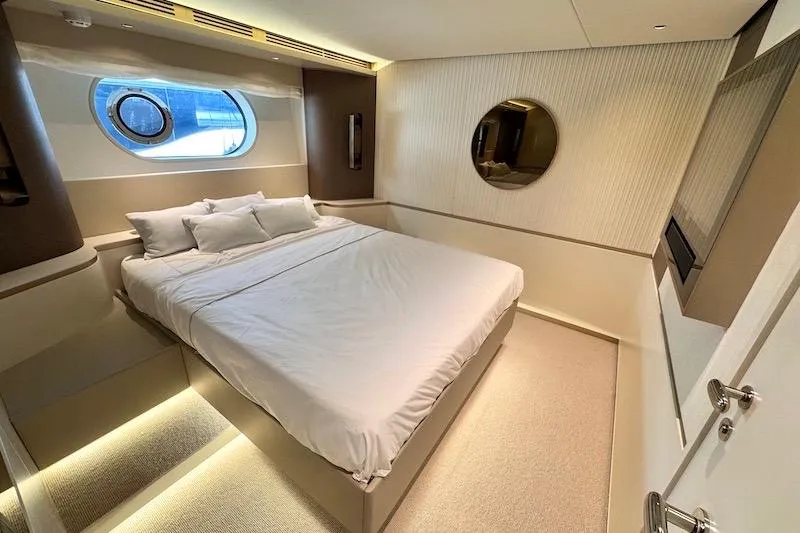 Slide: The Image of Luxurious bedroom interior of 2026 Azimut Grande Magellano 25 Metri yacht. - 48