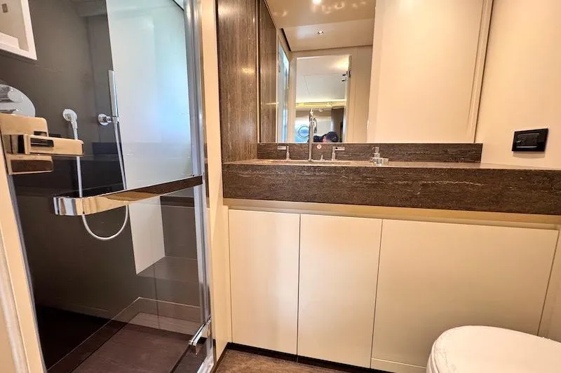 Slide: The Image of Luxurious bathroom interior of 2026 Azimut Grande Magellano 25 Metri yacht. - 51