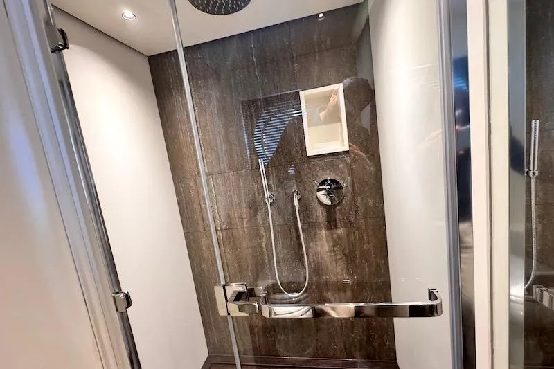 Slide: The Image of Luxurious shower in 2026 Azimut Grande Magellano 25 Metri yacht bathroom. - 71