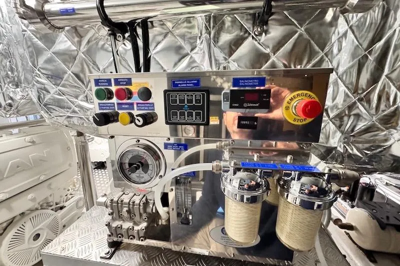 Slide: The Image of Engine room controls of 2026 Azimut Grande Magellano 25 Metri yacht. - 76