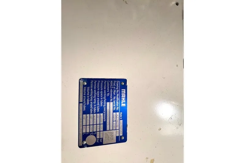 Slide: The Image of Blue identification plate on Azimut Grande Magellano 25 Metri, 2026 model. - 80