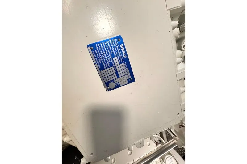 Slide: The Image of Engine component with MAHLE label on Azimut Grande Magellano 25 Metri, 2026 model. - 86