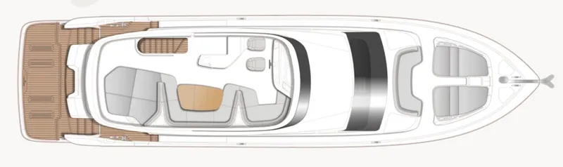 Slide: The Image of Top view of 2025 Princess F65 yacht layout, showcasing spacious deck and seating areas. - 31
