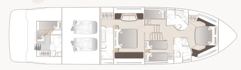 Slide: The Image of Floor plan of 2025 Princess F65 yacht, showcasing interior layout and design. - 33