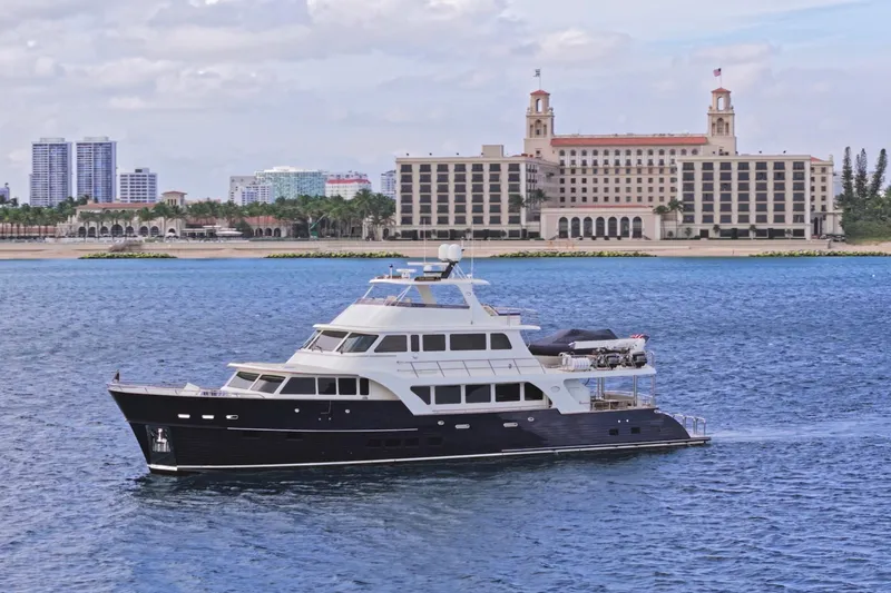 The Image of Luxurious 2022 Marlow Voyager Series yacht cruising in clear blue waters. - 0