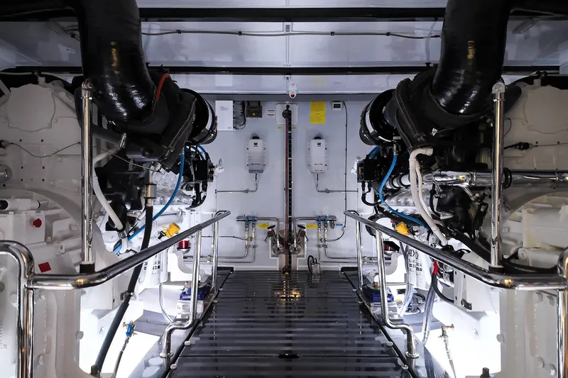 Slide: The Image of 2022 Marlow Voyager yacht docked, featuring sleek design and luxurious surroundings. - 18