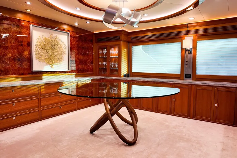 Slide: The Image of Luxurious cabin interior of 2022 Marlow Voyager Series yacht with cozy bedding. - 32
