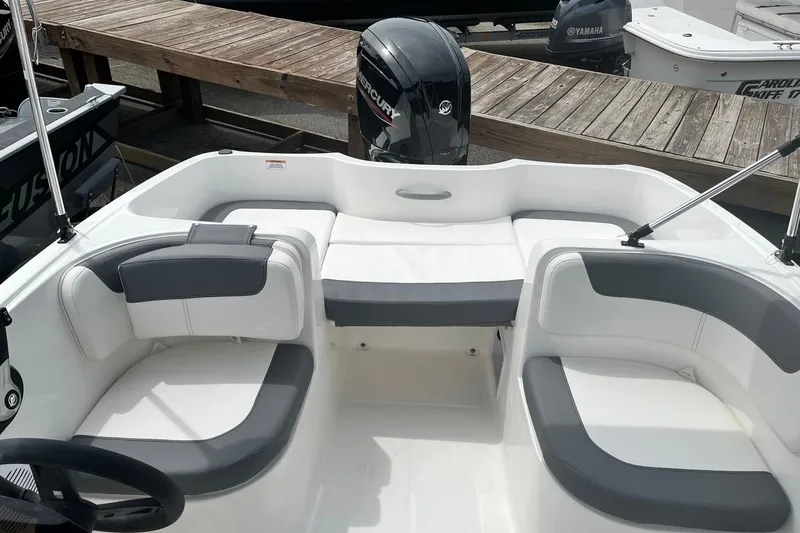 Slide: The Image of Interior of Bayliner Element E16 boat, model year 2026. - 18