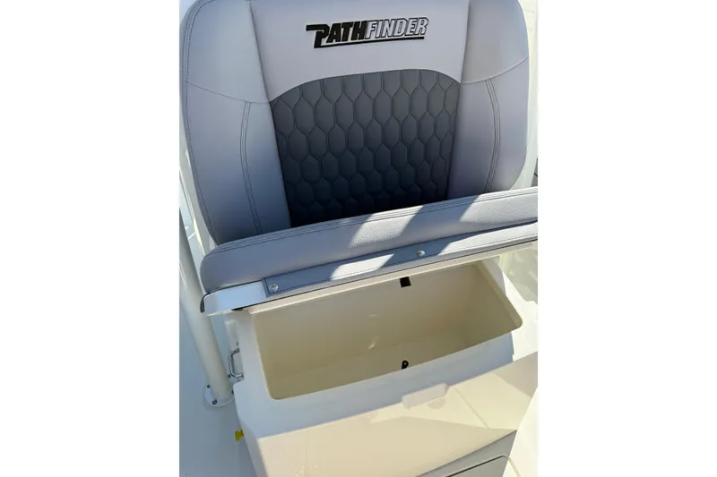 Slide: The Image of 2026 Pathfinder 2400 Open boat seat with storage compartment. - 37