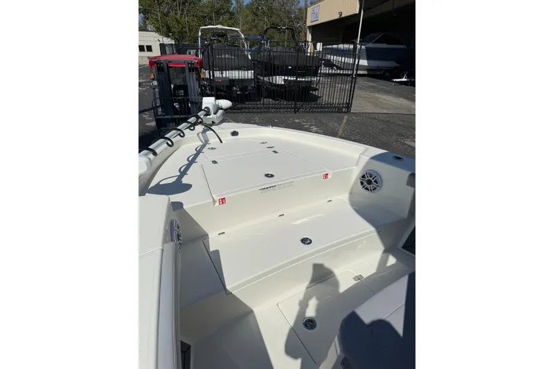 Slide: The Image of 2026 Pathfinder 2400 Open boat interior, featuring spacious seating and modern design. - 38