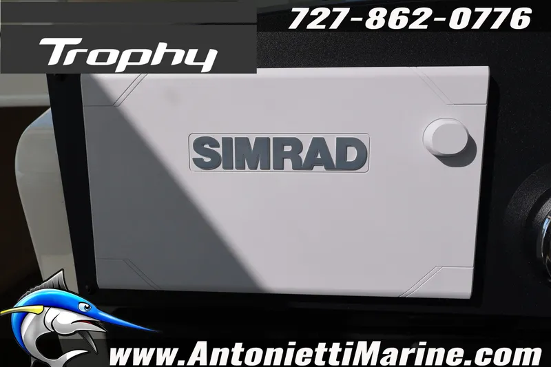 Slide: The Image of 2025 Trophy T 25 Pilothouse featuring Simrad system, Antonietti Marine branding. - 28