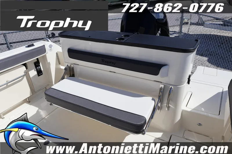 Slide: The Image of 2025 Trophy T 25 Pilothouse boat interior with seating, showcased by Antonietti Marine. - 50