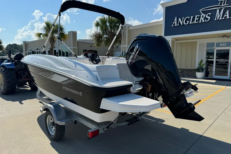 Slide: The Image of 2025 Bayliner Element E16 boat with Mercury engine at Anglers Marine dealership. - 3