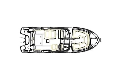 Slide: The Image of Manufacturer Provided Image: Top view schematic of 2026 Boston Whaler 240 Vantage boat layout. - 8