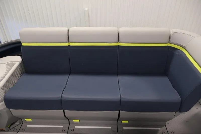 Slide: The Image of 2025 Sea-Doo Switch Cruise Limited 21 seating, featuring modern design and comfortable upholstery. - 9