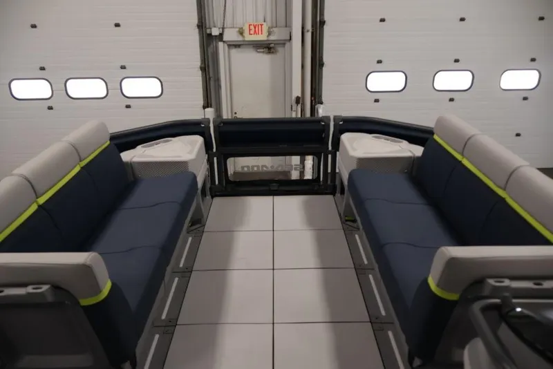 Slide: The Image of Interior of 2025 Sea-Doo Switch Cruise Limited 21, featuring spacious seating and modern design. - 7