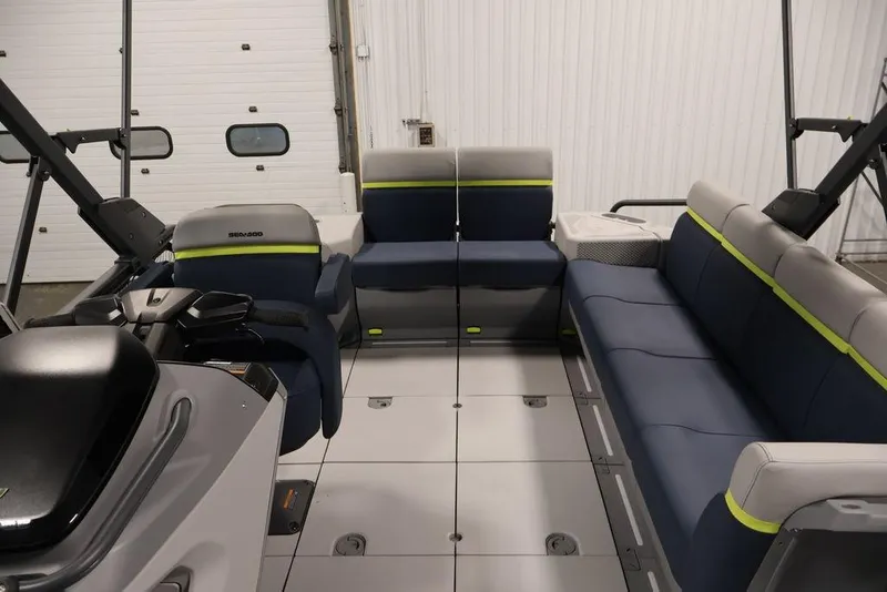 Slide: The Image of 2025 Sea-Doo Switch Cruise Limited 21 interior with spacious seating and modern design. - 10