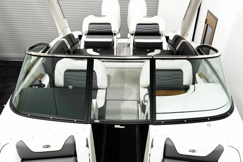 Slide: The Image of 2026 Regal LX9 boat interior with sleek seating and modern design. - 5