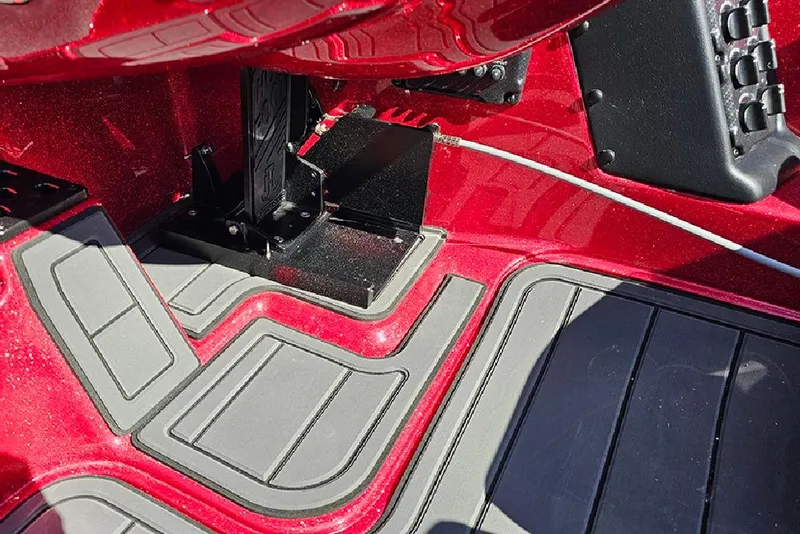 Slide: The Image of Red and gray interior of 2026 Phoenix 819 ZXL boat, featuring sleek design elements. - 18