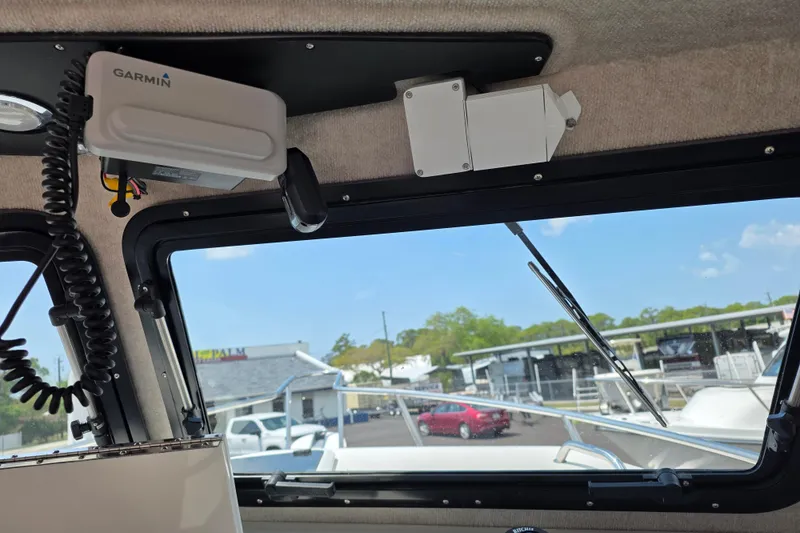 Slide: The Image of Interior view of 2026 Parker 257 Explorer boat with Garmin equipment. - 30