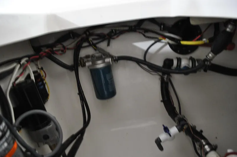 Slide: The Image of 2016 Regulator 34 Center Console wiring and components detail. - 45