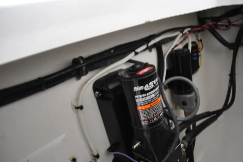 Slide: The Image of 2016 Regulator 34 Center Console hydraulic system components and wiring. - 46
