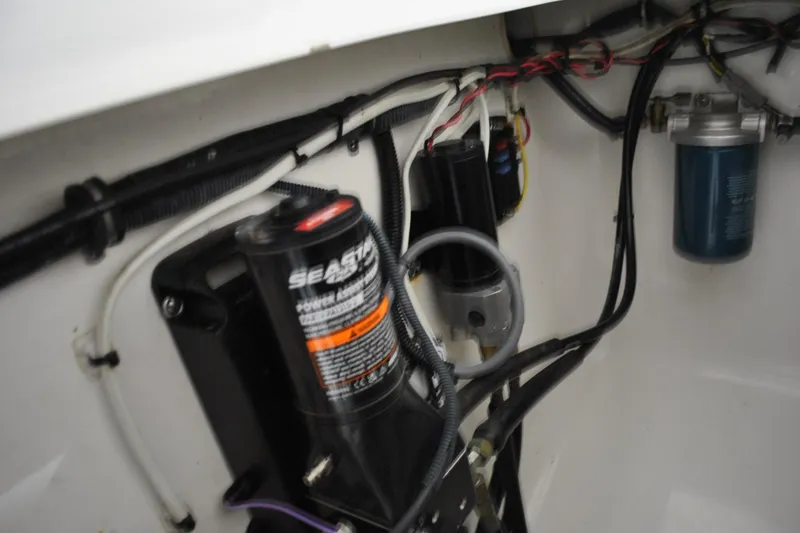 Slide: The Image of 2016 Regulator 34 Center Console wiring and components detail. - 47