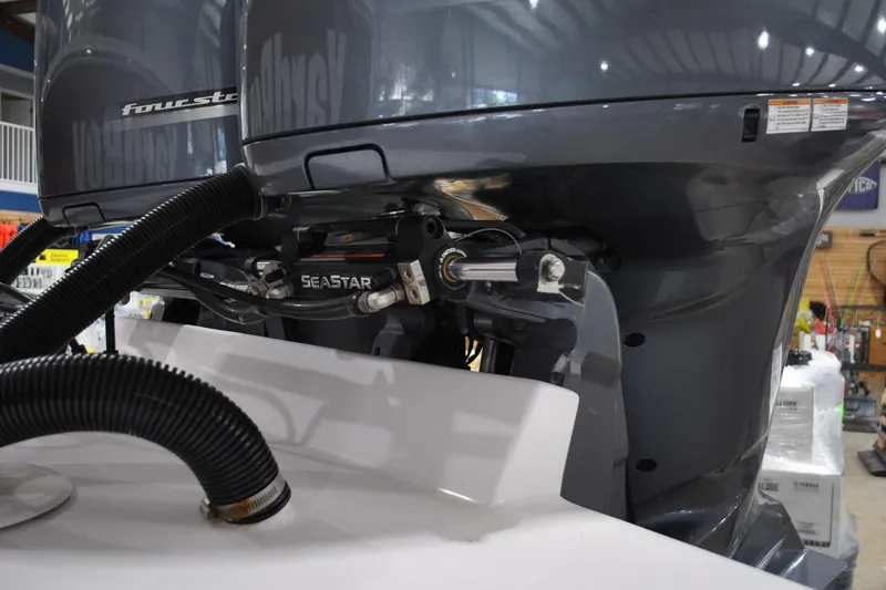 Slide: The Image of 2016 Regulator 34 Center Console boat with SeaStar hydraulic steering system. - 71