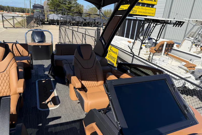 Slide: The Image of 2026 Avalon Catalina Quad Lounger Windshield with luxurious seating and modern design. - 29