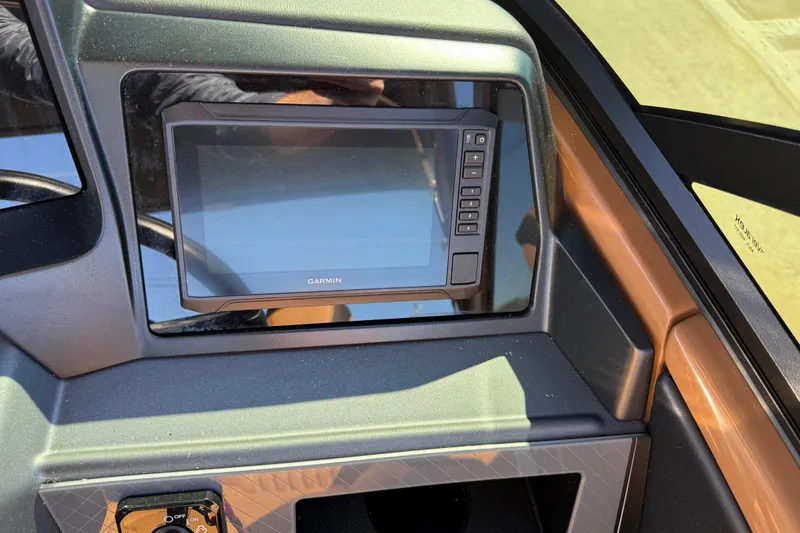 Slide: The Image of Garmin display on 2026 Avalon Catalina Quad Lounger Windshield dashboard. - 36