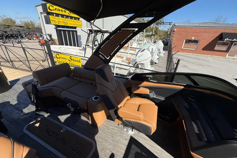 Slide: The Image of 2026 Avalon Catalina Quad Lounger Windshield with luxurious seating and modern design. - 44