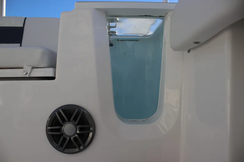 Slide: The Image of 2026 Sea Fox 248 Commander boat interior with speaker and water compartment. - 8
