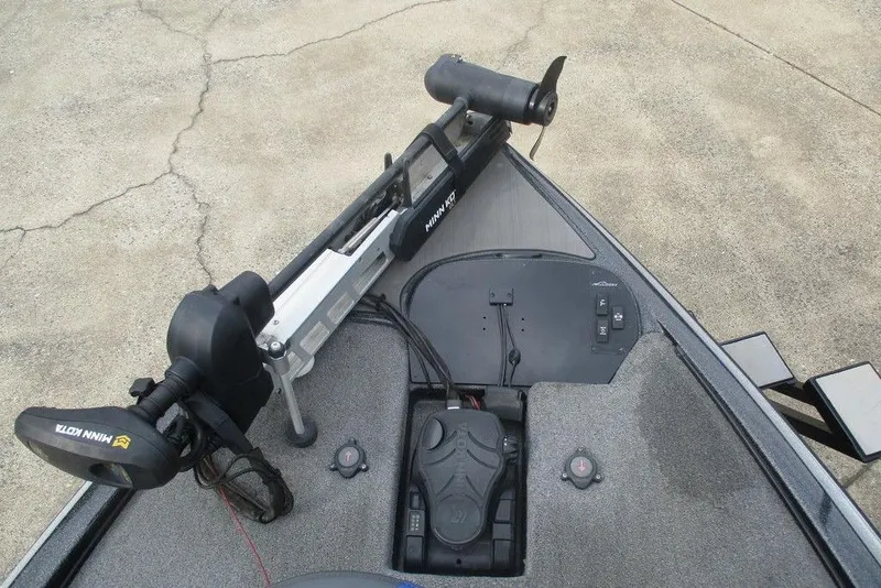 Slide: The Image of Bow of a 2021 Falcon F21 boat with Minn Kota trolling motor. - 5