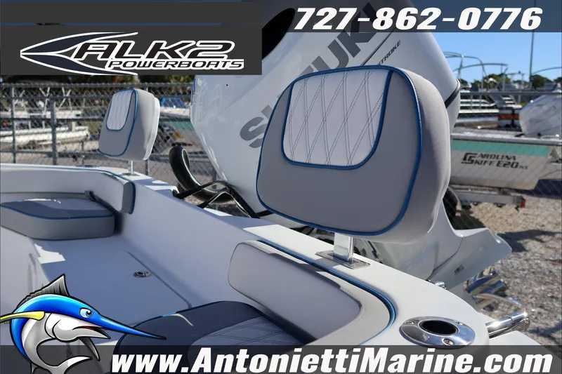 Slide: The Image of 2026 ALK2 Powerboats 22 CRS interior with Suzuki engine, showcased by Antonietti Marine. - 16