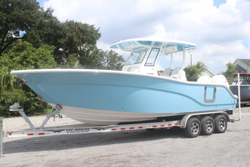 Slide: The Image of 2026 Sea Fox 288 Commander boat interior with anchor storage and seating. - 4