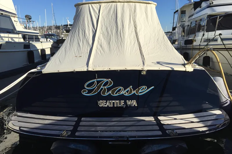 Slide: The Image of Hinckley Talaria 44 yacht "Rose" docked in Seattle, WA, 2001 model. - 46