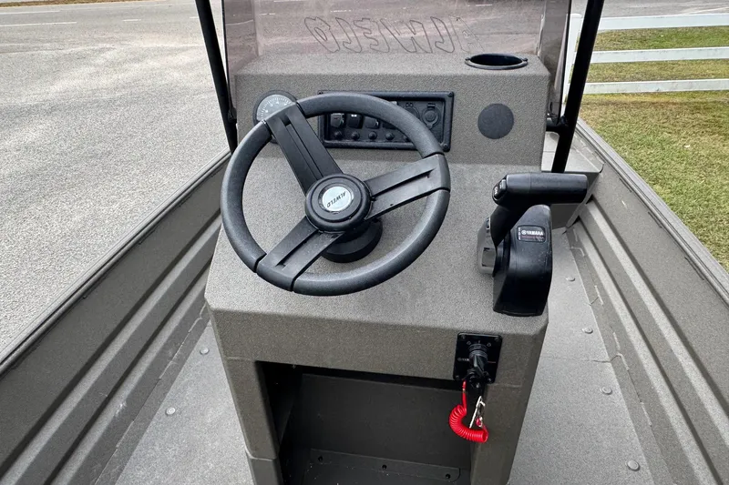 Slide: The Image of 2026 Alweld 1656VV Marsh Console CC boat steering console with Yamaha controls. - 9