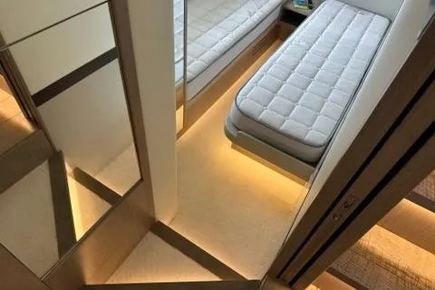 Slide: The Image of Luxurious bathroom in 2020 Absolute NAVETTA 48 yacht with modern fixtures and elegant design. - 44