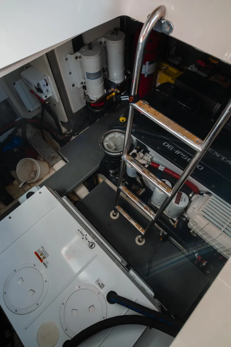 Slide: The Image of Luxurious bedroom interior of 2020 Absolute NAVETTA 48 yacht, featuring modern design and ambient lighting. - 46