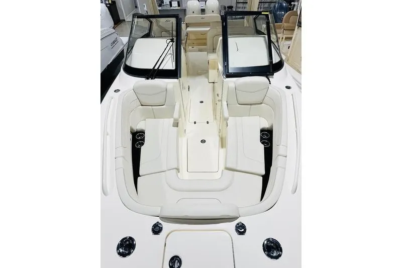 Slide: The Image of 2026 Scout 277 Dorado boat interior with spacious seating and modern design. - 9