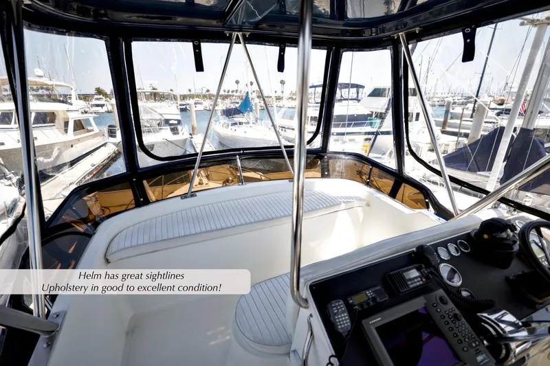Slide: The Image of Helm of 1993 Mediterranean 38 Convertible yacht with excellent sightlines and condition. - 17