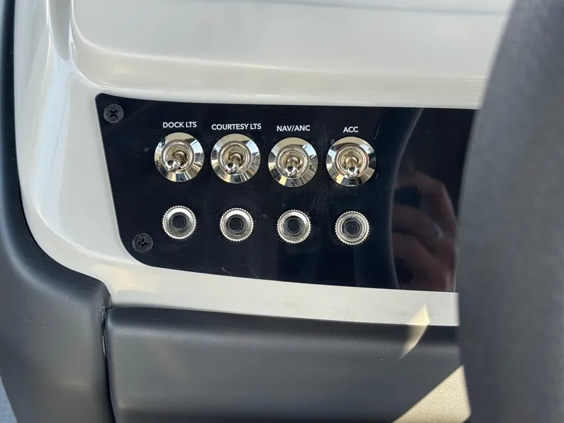 Slide: The Image of Control panel of 2026 Barletta Cabrio 24U with labeled switches and ports. - 33